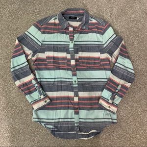 Striped Button Down Flannel Aztec from UO